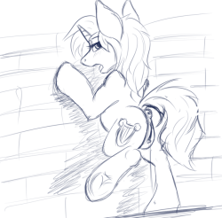 Random work sketch of Lyra, I guess?  I dunno, just enjoy the horse bagooter.