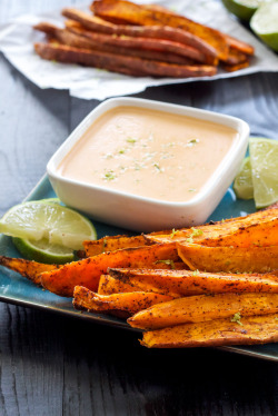 foodffs:  Chili Lime Sweet Potato Fries with Honey Chipotle Dipping SauceReally nice recipes. Every hour.Show me what you cooked!