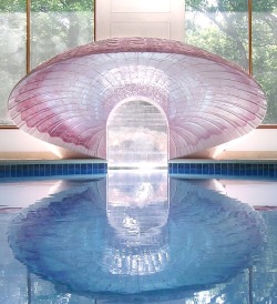 thetriumphofpostmodernism: Clamshell inside-outside pool designed by Nick Powell of Craig Bragdy Designs