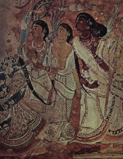 magictransistor:  (Unknown). A Group of Women from Hindupur. Mural Detail in the Veerabhadra Temple. India. 1540. 