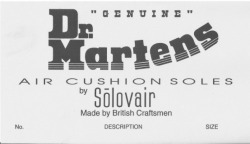 messytimetravel:  1960: Airwair with Dr Martens Air Cushion  Sole The first pair of Dr Martens rolled off the production line on 1st April 1960. They were given the code 1460. And a legend was born.  Capsuled by: Robin Hull 