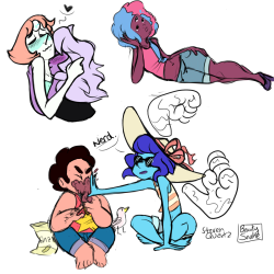 stevenquartz:  More collab stuff between me and @beautysnake we were watching the office while drawing this.  