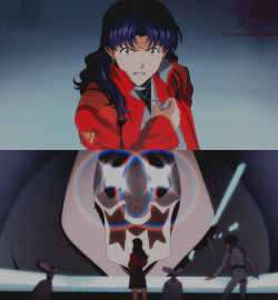 qmisato:  This scene is pretty amazing. We know that a huge part of Misato’s inner turmoil is that she cannot face against her father’s killers head on – instead, she must exact her revenge on the Angels vicariously through Shinji, Asuka, and Rei.
