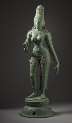 arjuna-vallabha:Satyabhama, one of Krishna’s chief wives, Chola bronze from Tamil Nadu