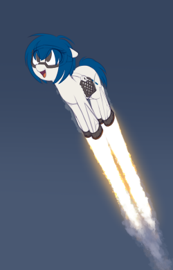 shinodage:SpaceX pony, her name is Merlin she’s cheap and reusable, with two engines on each hoof. guess where the 9th one is
