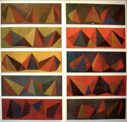 spacecamp1:  Sol LeWitt, 10 Pyramids, 1986, Set of 10 Lithographs, 21.6 x67.9 cm.