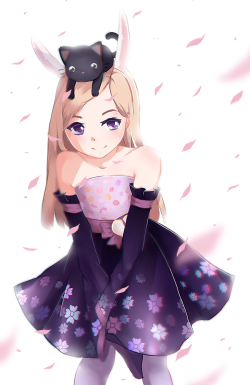 oliviloi:  Second commission for Xrd   hhhh the flower petals are so good omg