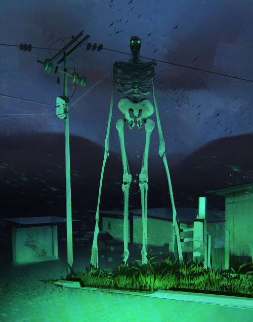 ex0skeletal-undead:  Giant Skeletons by  Jocelin Carmes  This artist on Instagram