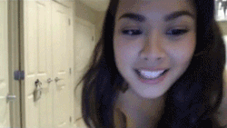 pizza-dare:  Gorgeous cam girl takes pizza delivery wearing only socks. I love the little nervous dance she does in the third and fourth gifs.  gifs by pizza-dare.tumblr.com [video] 