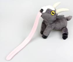 rottingrootsarts:  babygoatsandfriends:  rampagey:  babygoatsandfriends:  Goat Simulator plush  Ok yes but consider this: what if this goat plushie had velcro on its tongue.  it does  I really kinda want this  omg yes