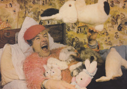 fallopianrhapsody:  Captain Sensible in his bedroom w/ his stuffed rabbit collection proving once and for all that having stuffed animals in your bed is punk as fuck 