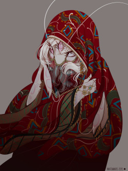whitemantis:  I love drawing Saa covered in many veils. &lt;3
