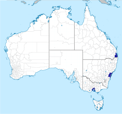 worm:  mapsontheweb: Half of Australia lives here. this is so funny because the blue areas aren’t really distinct so it just looks like somebody has posted a picture of all of australia with the caption “half of australia lives here” 