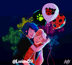luciand29:  HAPPY BIRTHDAY ANGIE!!!! @angiensca​Hope you’re having an awesome day!!!!You’re such an amazing friend!!!!I know your love so much Miraculous Ladybug (you’re not the only one)So here’s Adrienette!PS: They belong to @miraculoushawkdaddy​