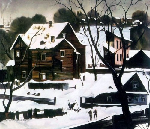 ollebosse:    Semen Adreevich Pavlov (1893-1941)  Winter Landscape, 1924.  