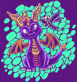 colormeeringallery:  spyro i did with neon markers at work today