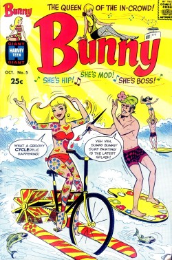savetheflower-1967: &ldquo;Bunny (The Queen Of The In-Crowd),&rdquo; comic book cover, 1967. 
