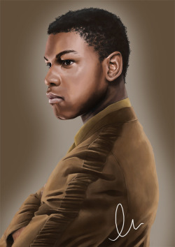 scribbles-n-stuff:   Finished. Finn, from the new Star Wars releases. Adobe photoshop CS6, approx. 14 hours. follow my art facebook for updates (elfypediart). Available in A4 print soon.