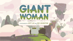 stevencrewniverse:  From Art Director Kevin Dart:  GIANT WOMANNNNNN!!!! This is a painting I did to explore the look of the Sky Spire in “Giant Woman” and I also used it later to test out an idea we had for the episode title cards before Rebecca decided