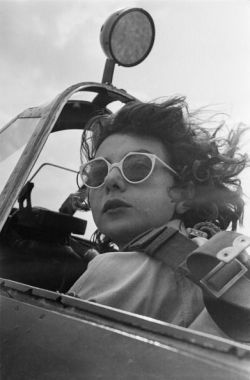 jaimeleemoyer:  A ferry pilot of the ATA (Air Transport Auxiliary) in the cockpit of a Supermarine Spitfire fighter,  September 1944. ATA pilots deliver newly manufactured aircraft from the  factory to military airfields. It was dangerous work. One in