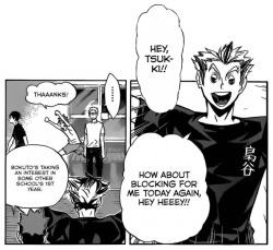 akaiamedama:  I love how Bokuto and Kuroo went from “that glasses guy” to “Tsukki!” &ldquo;Tsukki&rdquo; &ldquo;Tsukki&rdquo; &ldquo;Tsukkiiiii~~&rdquo;  ^o^/ Yeah take care of that little fluffball you two! 