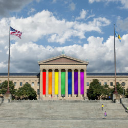 philamuseum:    The Museum is flying rainbow banners in celebration of the Supreme Court’s decision on same sex marriage. ‘Reblog’ if you support ‪#‎MarriageEquality‬ for everyone!   (FYI - The banners are a digital render and a symbol of