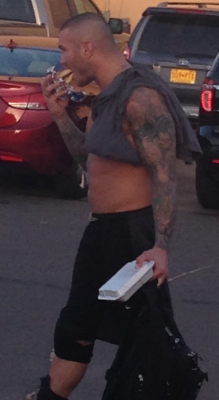 heartbreakr0llins:  litahalford:  heres randy orton eatin a cheeseburger for all your randy orton and/or cheeseburger needs  Strangely hot. 