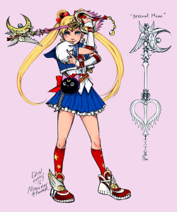 nijuukoo:     insatiablytaken said:  Sailor moon in kingdom hearts style?  Hella. this was so fun and FUCK I LOVE TURNING THINGS INTO KH STYLE. 