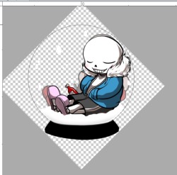 eikuuhyoart:  THE SKELEBRO’S CLEAR ACRYLIC CHARM IS DOOOOONE!!! Pretty much the glass globe area will be transparent. Sans is on one side and Papyrus is on the other side. I’ve never made a double sided acrylic charm before, so crossing all fingers
