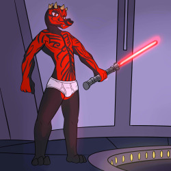 Couldn&rsquo;t think of anything inspiring to draw, so I took a suggestion of an anthro Darth Maul in tighty whities, just cause.