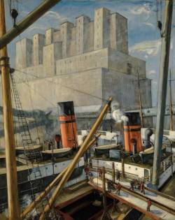   Adrien Hébert (Canadian, 1890-1967), Le Port de Montréal, 1924. Oil on canvas, 153 x 122.5 cm.  
