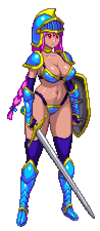 Busty bikini armored warrior woman, ready for action, combat or sex action whatever cums, and from whatever direction&hellip; or position.