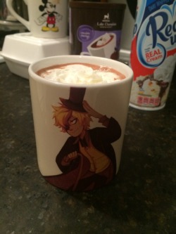 captorthemoment:  Enjoying a fine Ikimaru product! Bill Cypher Mug made by: Ikimaru Hot Chocolate made by: me  there it iiis!! &gt;:^)oh boyy that chocolate looks so good!(btw in case someone else wants it you can get it here (free shipping today too))