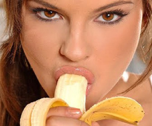 Young teen girls banana