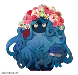 bluekomadori:  I have this silly headcanon that when Tangrowth are happy, flowers bloom on the top of their heads