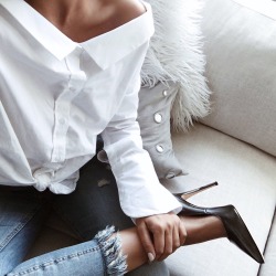 thestylexplorer:White Off The Shoulder | Shop the look here &gt;&gt; 