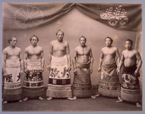 blondebrainpower:Six Sumo Wrestlers, 1890