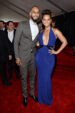 derriuspierre:  Music Producer Swizz Beatz and musician Alicia Keys attend the 56th GRAMMY Awards at Staples Center on January 26, 2014 in Los Angeles, California. 