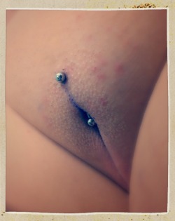 lolafmt:  Fresh Christina Piercing with L bar,  Thanks to my lovely customer for allowing me use of this photo, so clean comments only thanks.  Pierced by Lola at Forevermore Tattoo Parlour   (Original Poster&rsquo;s comments)