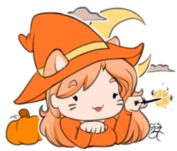 cheshirecatsmile37art:Just a little Halloween doodleyI couldn’t decide between being a witch or being a cat, so may as well be both! I also drew a little Witchire for my Twitter that I didn&rsquo;t upload over hereSo there&rsquo;s this too!