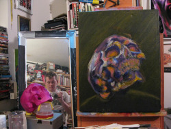 latest version of the skull painting i&rsquo;m working on