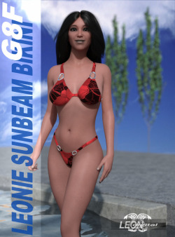  Leonie Summer Beam Bikini  http://www.renderotica.com/store/sku/59350_Leonie-Summer-Beam-BikiniThis  set is a simple bikini for the summer season for G8F, includes a Bra  and a Bikini this set comes with 24 material preset, each for IRAY. 12 preset for