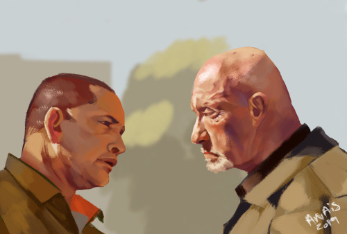 agart-s:so recently I’ve binged breaking bad, el camino and better call saul all for the first time and i love all the characters so here’s a wip I’ll likely never finish of two of my favs 