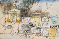 thunderstruck9: Saul Steinberg (American, 1914-1999), The South, 1955. Pen and black ink, with watercolor and brush and black ink, over graphite and black crayon, on wove paper. 36.9 x 56 cm. via geritsel 