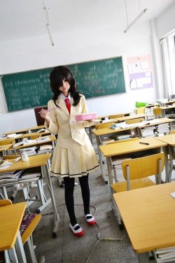 luckyclev:  Here is WataMote Tomoko Kuroki Cosplay Costume Custom Made set. From popular Anime Series. http://luckyclever.com/watamote-tomoko-kuroki-cosplay-costume-custom-made-set/ 