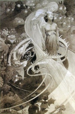 asylum-art:  Alphonse Mucha (1860-1939), ‘Le Pater’ Part I Among Alphonse Mucha’s greatest achievements in his mature years were his seven pictures from the Lord’s Prayer, known as the “Pater Noster” or “Le Pater.” He created a separate