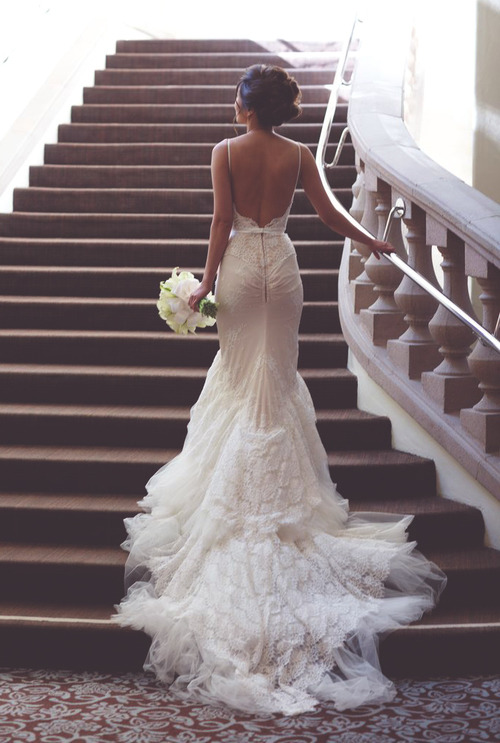 Long black and white wedding dresses