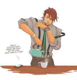 ladlelickedbarnaby:  mad-jumonjie:  [morning rush]..a little contribution for suspenders matsuri x)  OOPS I DON’T THINK HE’S ATTRACTIVE ENOUGH SUNRISE BETTER SEND HIM BACK. 