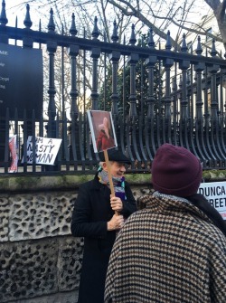 fuckyeahsirpatrickstewart: Sir Ian McKellen marching in London today with a special sign (x)