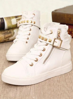 stylelist-tidebuy:  Beautiful White Comfortable Campus Style Lace-Up Pattern Canvas Shoes